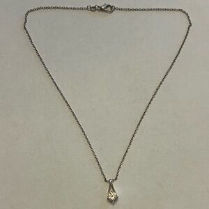 CZ small pendant necklace sterling silver